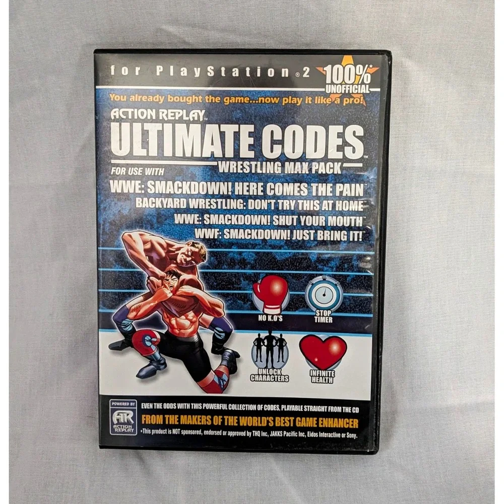 Datel Action Replay Ultimate Codes: Wrestling Max Pack PS2 Manual Included